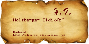 Holzberger Ildikó névjegykártya